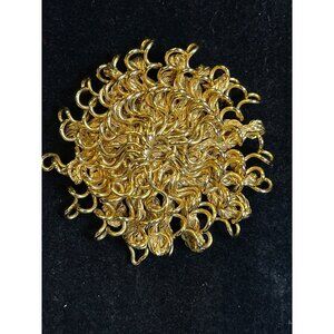 VTG. Hobé Gold-Toned Woven Sunburst Hair Cip Barrette Mid Century Modern RARE